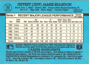 Jeff Reardon  baseball card collectible - Main Image 2