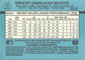 Greg Maddux  baseball card collectible - Main Image 2