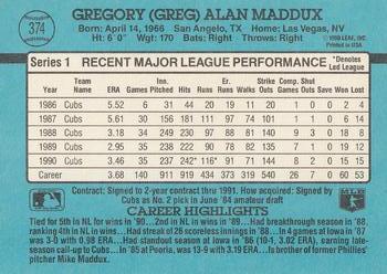 Greg Maddux  baseball card collectible - Main Image 2