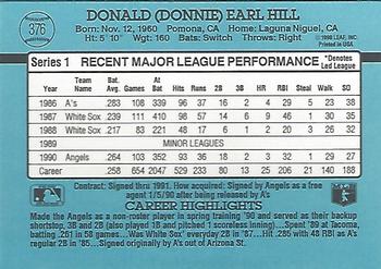 Donnie Hill  baseball card collectible - Main Image 2