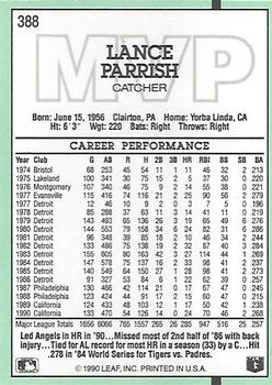 Lance Parrish  baseball card collectible - Main Image 2