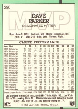 Dave Parker  baseball card collectible - Main Image 2