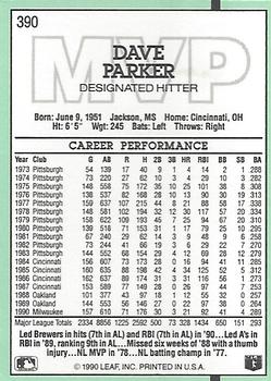 Dave Parker  baseball card collectible - Main Image 2