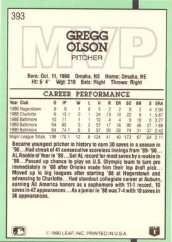 Gregg Olson  baseball card collectible - Main Image 2