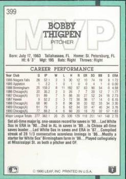 Bobby Thigpen  baseball card collectible - Main Image 2