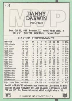 Danny Darwin  baseball card collectible - Main Image 2