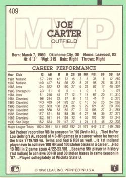 Joe Carter  baseball card collectible - Main Image 2