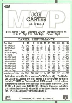 Joe Carter  baseball card collectible - Main Image 2