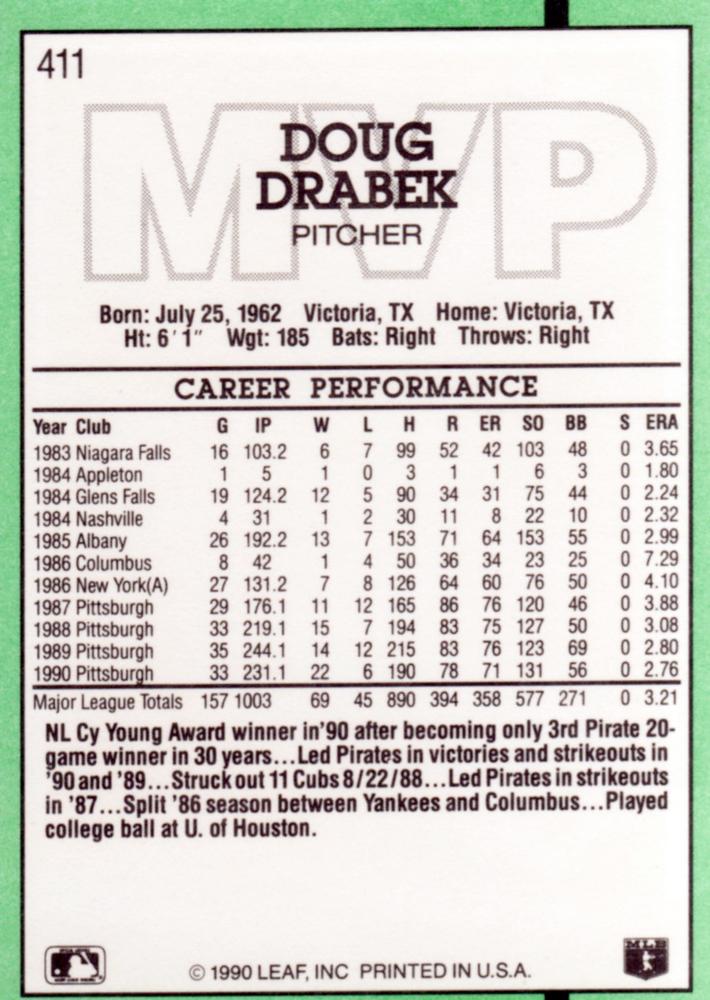Doug Drabek  baseball card collectible - Main Image 2