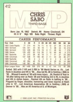 Chris Sabo  baseball card collectible - Main Image 2