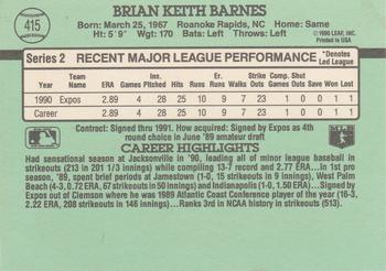 Brian Barnes  baseball card collectible - Main Image 2