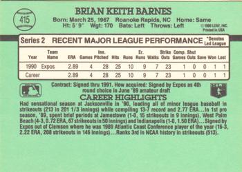 Brian Barnes  baseball card collectible - Main Image 2