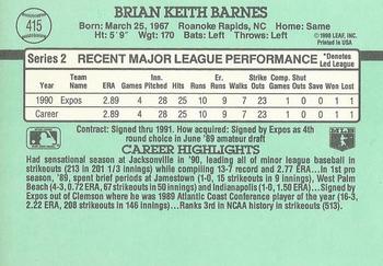 Brian Barnes  baseball card collectible - Main Image 2