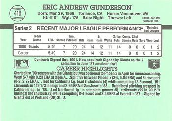 Eric Gunderson  baseball card collectible - Main Image 2