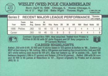 Wes Chamberlain  baseball card collectible - Main Image 2