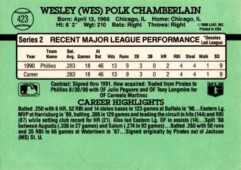 Wes Chamberlain  baseball card collectible - Main Image 2