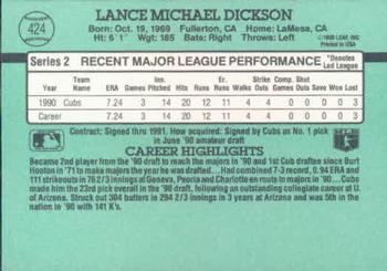 Lance Dickson  baseball card collectible - Main Image 2