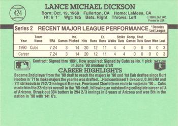 Lance Dickson  baseball card collectible - Main Image 2