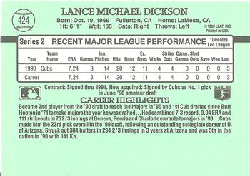 Lance Dickson  baseball card collectible - Main Image 2