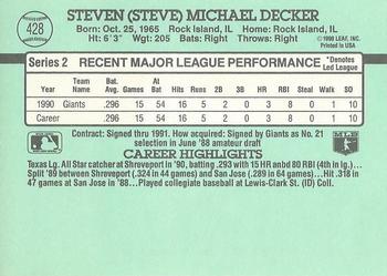 Steve Decker  baseball card collectible - Main Image 2