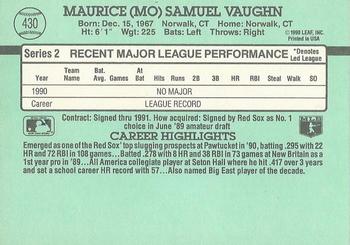 Mo Vaughn  baseball card collectible - Main Image 2