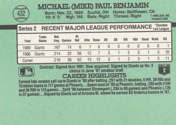 Mike Benjamin  baseball card collectible - Main Image 2