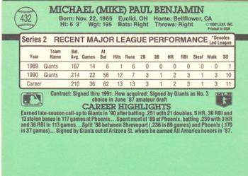 Mike Benjamin  baseball card collectible - Main Image 2