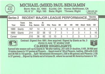 Mike Benjamin  baseball card collectible - Main Image 2