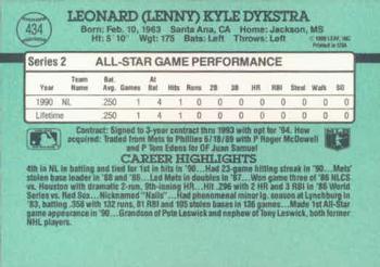 Len Dykstra  baseball card collectible - Main Image 2