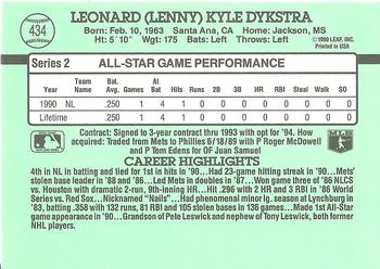 Len Dykstra  baseball card collectible - Main Image 2