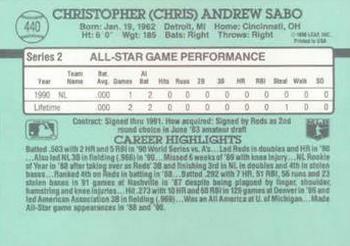 Chris Sabo  baseball card collectible - Main Image 2