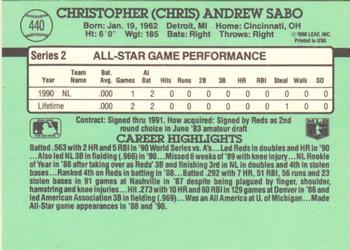 Chris Sabo  baseball card collectible - Main Image 2