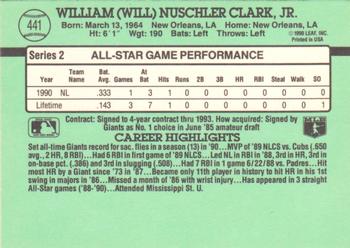 Will Clark  baseball card collectible - Main Image 2