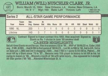 Will Clark  baseball card collectible - Main Image 2