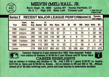 Mel Hall  baseball card collectible - Main Image 2