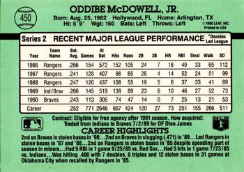Oddibe McDowell  baseball card collectible - Main Image 2