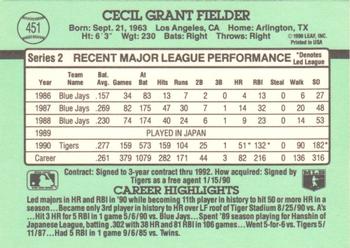 Cecil Fielder  baseball card collectible - Main Image 2