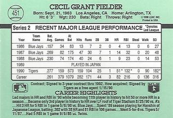 Cecil Fielder  baseball card collectible - Main Image 2