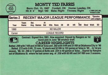 Monty Fariss  baseball card collectible - Main Image 2