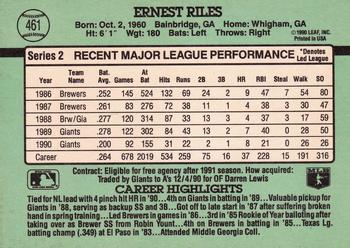 Ernest Riles  baseball card collectible - Main Image 2
