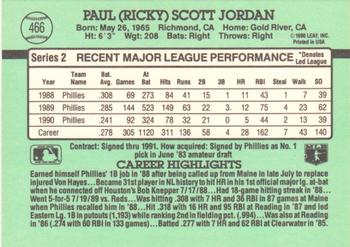 Ricky Jordan  baseball card collectible - Main Image 2