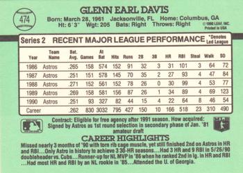 Glenn Davis  baseball card collectible - Main Image 2