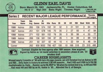 Glenn Davis  baseball card collectible - Main Image 2