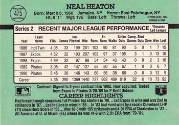 Neal Heaton  baseball card collectible - Main Image 2