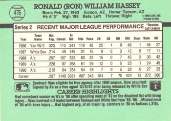 Ron Hassey  baseball card collectible - Main Image 2