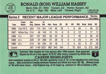 Ron Hassey  baseball card collectible - Main Image 2