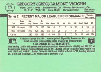 Greg Vaughn  baseball card collectible - Main Image 2