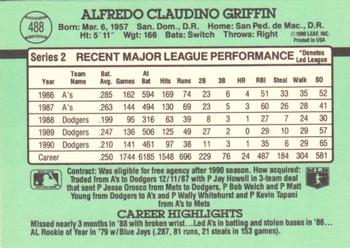 Alfredo Griffin  baseball card collectible - Main Image 2