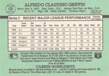 Alfredo Griffin  baseball card collectible - Main Image 2
