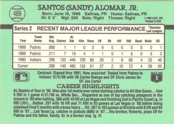 Sandy Alomar  baseball card collectible - Main Image 2